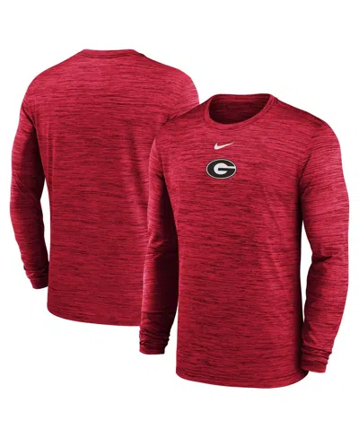 Nike Red Georgia Bulldogs 2025 Sideline Velocity Performance Long Sleeve T-shirt In Burgundy