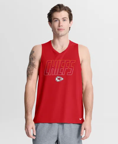 Nike Men's Red Kansas City Chiefs Kickoff Miler Dri-fit Tank Top