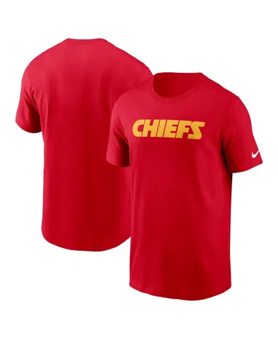 NIKE MEN'S RED KANSAS CITY CHIEFS PRIMETIME WORDMARK ESSENTIAL T-SHIRT