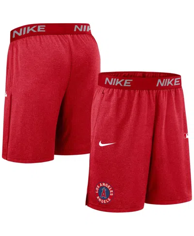 NIKE MEN'S RED LOS ANGELES ANGELS AUTHENTIC COLLECTION CITY CONNECT PERFORMANCE KNIT SHORTS