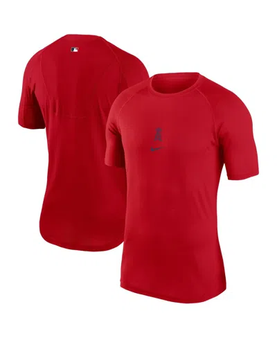 Nike Men's Red Los Angeles Angels Authentic Collection Performance Raglan T-shirt