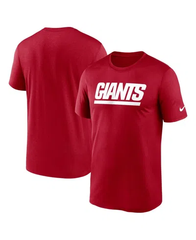 Nike Red New York Giants Primetime Legend Wordmark Performance T-shirt