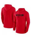 Nike Men's Red Ohio State Buckeyes Sideline Hoodie Performance Long Sleeve T-shirt In Red