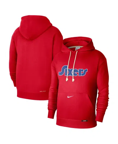 Nike Men's Red Philadelphia 76ers 2024/25 City Edition Courtside Standard Issue Pullover Hoodie In Red,white