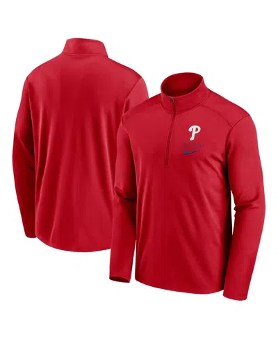 Nike Men's Red Philadelphia Phillies Franchise Logo Pacer Performance Half-zip Top