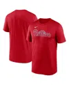 Nike Red Philadelphia Phillies Fuse Wordmark T-shirt In Sportred
