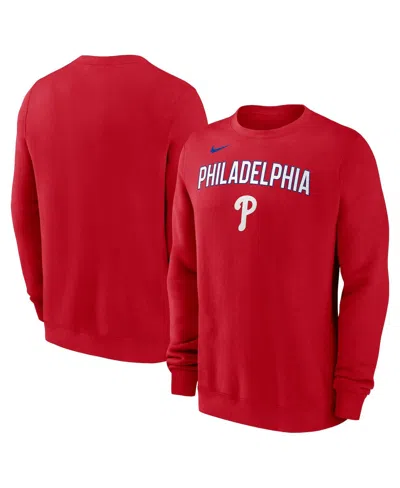 Nike Men's Red Philadelphia Phillies Pullover Sweatshirt