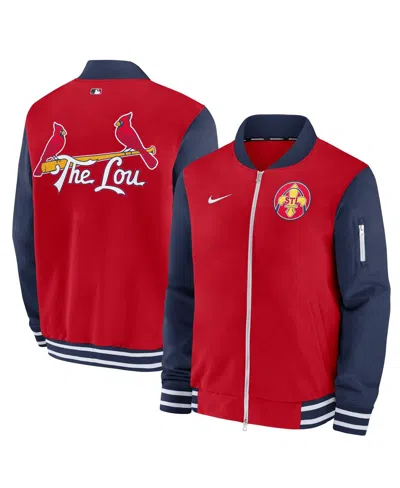 NIKE MEN'S RED ST. LOUIS CARDINALS 2024 CITY CONNECT AUTHENTIC COLLECTION GAME TIME FULL-ZIP JACKET