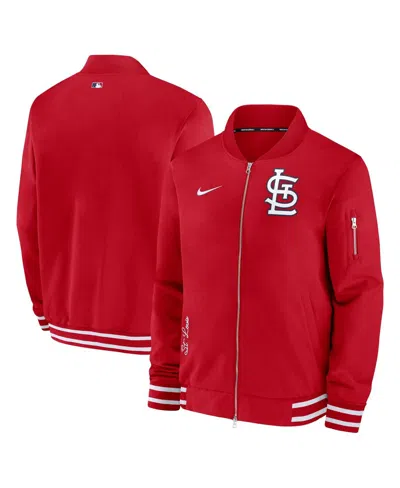 Nike Men's Red St. Louis Cardinals Authentic Collection Full-zip Bomber Jacket