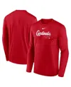Nike Men's Red St. Louis Cardinals Authentic Collection Practice Performance Long Sleeve T-shirt In Red