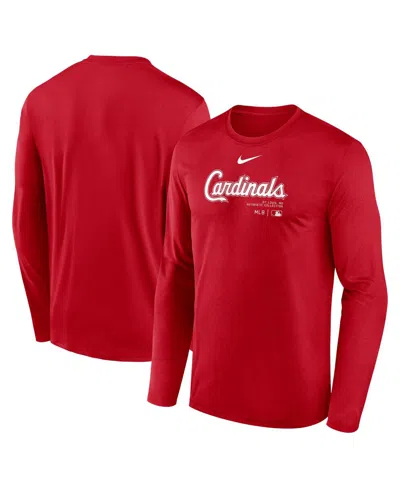 Nike Men's Red St. Louis Cardinals Authentic Collection Practice Performance Long Sleeve T-shirt
