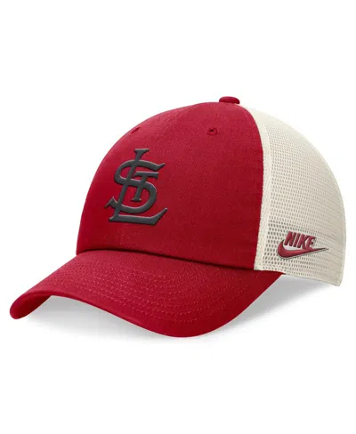 Nike Men's Red St. Louis Cardinals Cooperstown Collection Rewind Club Trucker Adjustable Hat In Gym Rlight