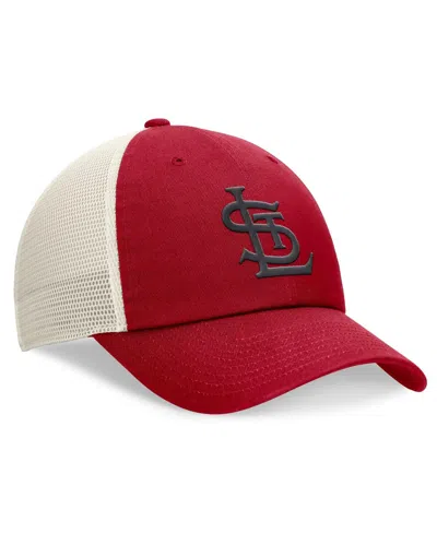 Nike Men's Red St. Louis Cardinals Evergreen Wordmark Trucker Adjustable Hat In Gyredwhite