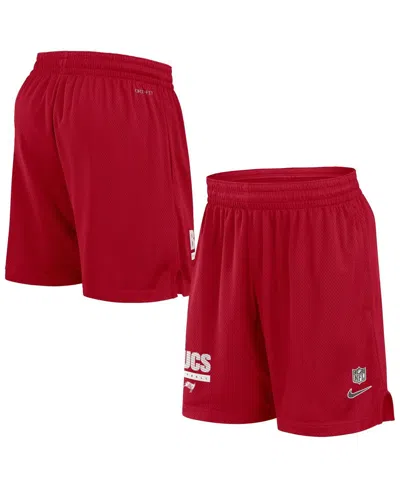 NIKE MEN'S RED TAMPA BAY BUCCANEERS 2024 SIDELINE PERFORMANCE MESH SHORTS