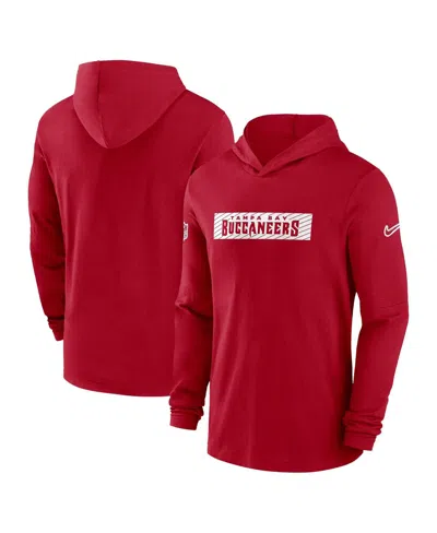 Nike Men's Red Tampa Bay Buccaneers Sideline Hoodie Performance Long Sleeve T-shirt