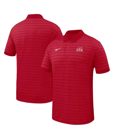 Nike Men's Red Team Usa Team Victory Stripe Polo Shirt