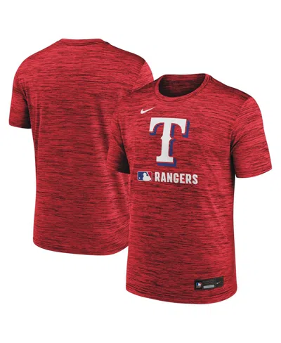 NIKE MEN'S RED TEXAS RANGERS AUTHENTIC COLLECTION VELOCITY PERFORMANCE PRACTICE T-SHIRT