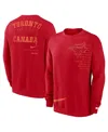 Nike Men's Red Toronto Blue Jays Statement Ball Game Fleece Pullover Sweatshirt In Gold