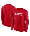 Nike Men's Red Washington Nationals Authentic Collection Practice Performance Long Sleeve T-shirt In Red