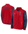 Nike Los Angeles Angels Authentic Collection Dugout  Men's Mlb Full-zip Bomber Jacket In Red