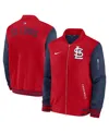 Nike St. Louis Cardinals Authentic Collection Dugout  Men's Mlb Full-zip Bomber Jacket In Red