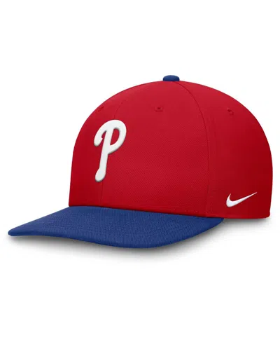 Nike Men's Red/royal Philadelphia Phillies Pro Performance Snapback Hat In Red,royal