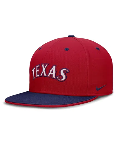Nike Men's Red/royal Texas Rangers True Primetime Two-tone Performance Fitted Hat In Red,royal