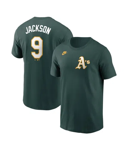 Nike Men's Reggie Jackson Green Athletics Fuse Name Number T-shirt