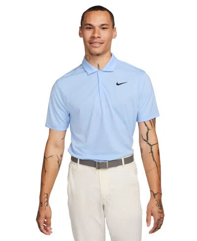 Nike Men's Relaxed Fit Core Dri-fit Short Sleeve Golf Polo Shirt In Royal Tint,black