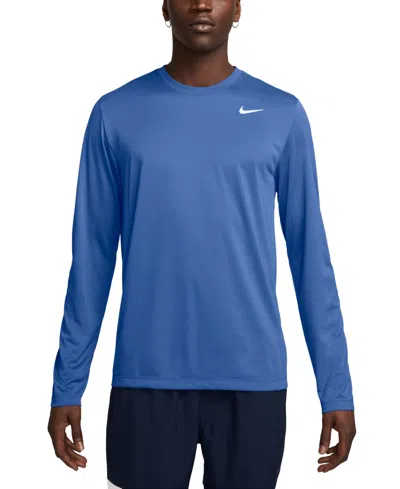 Nike Men's Relaxed-fit Long-sleeve Fitness T-shirt In Blue