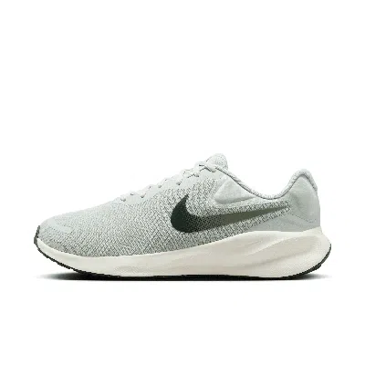 Nike Men's Revolution 7 Road Running Shoes (extra Wide) In Light Silver/light Army