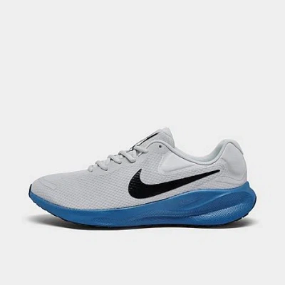 Nike Men's Revolution 7 Running Sneakers From Finish Line In Pure Platinum/star Blue/volt/black