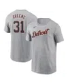 Nike Men's Riley Greene Gray Detroit Tigers Fuse Name Number T-shirt In Gray