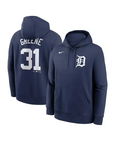 Nike Men's Riley Greene Navy Detroit Tigers Player Name Number Club Fleece Pullover Hoodie In Blue