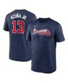 Nike Men's Ronald Acuna Jr. Navy Atlanta Braves Legend Name And Number Home T-shirt In Blue