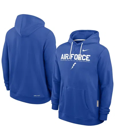 Nike Men's Royal Air Force Falcons 2025 Sideline Performance Pullover Hoodie In Blue