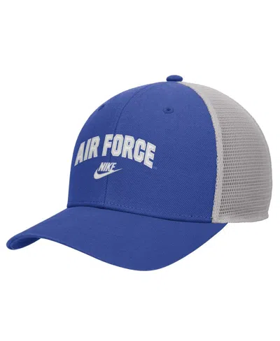 Nike Men's Royal Air Force Falcons Vintage Arch Rise Performance Trucker Adjustable Hat In Blue