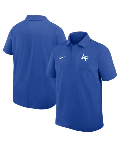 Nike Men's Royal Air Force Falcons Woven Polo Shirt In Blue