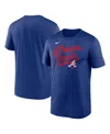 Nike Men's Royal Atlanta Braves 2025 City Connect Team Phrase Script Legend Performance T-shirt In Multi