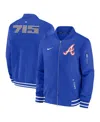 Nike Atlanta Braves Authentic Collection City Connect Game Time  Men's Mlb Full-zip Bomber Jacket