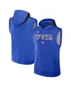 Nike Men's Royal Atlanta Braves Authentic Collection City Connect Performance Sleeveless Pullover Hoodie In Blue