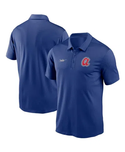 Nike Men's Royal Atlanta Braves Cooperstown Collection Logo Franchise Performance Polo Shirt In Blue