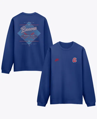 Nike Men's Royal Atlanta Braves Cooperstown Diamond Sweatshirt In Blue