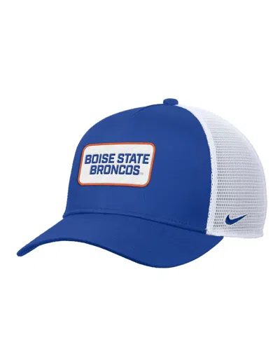 Nike Men's Royal Boise State Broncos 2025 On-field Rise Trucker Performance Adjustable Hat In Blue