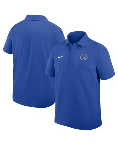 Nike Men's Royal Boise State Broncos Woven Polo Shirt In Blue