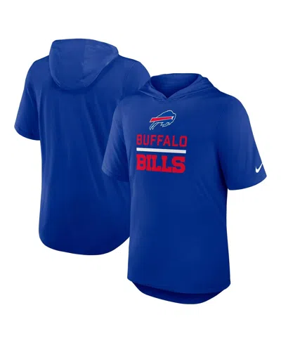 NIKE MEN'S ROYAL BUFFALO BILLS LOCKUP TRI-BLEND HOODIE T-SHIRT