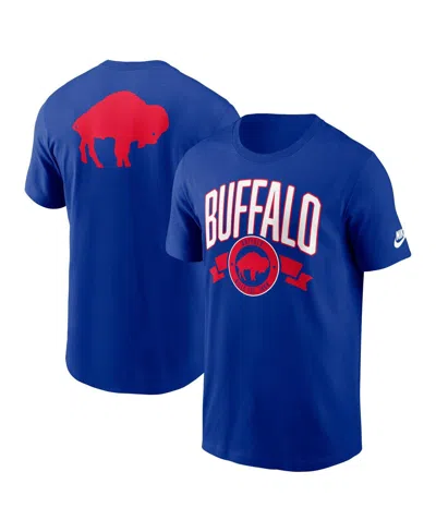 NIKE MEN'S ROYAL BUFFALO BILLS REWIND FRONT AND BACK HIT ESSENTIAL T-SHIRT