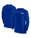 Nike Men's Royal Buffalo Bills Sideline Coach Uv Performance Long Sleeve T-shirt In Royal,white