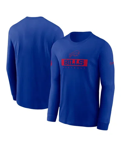 Nike Men's Royal Buffalo Bills Sideline Performance Long Sleeve T-shirt