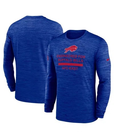 Nike Men's Royal Buffalo Bills Sideline Velocity Performance Long Sleeve T-shirt In Blue